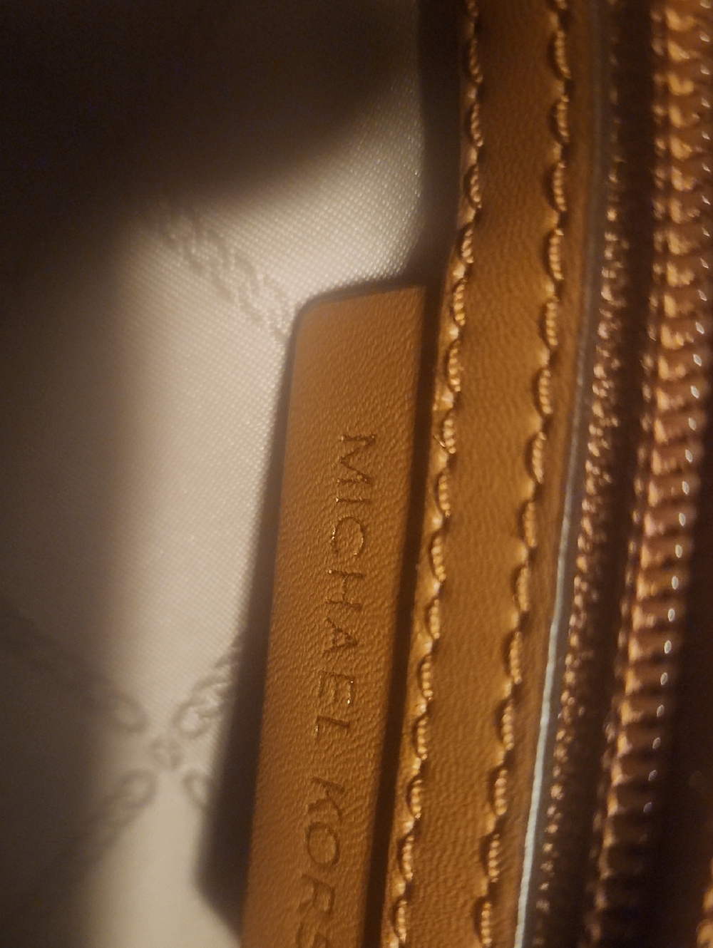 Michael Kors Autentic  Brown Signature Satchel with Tan Leather Trim - Picture 2 of 6